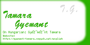 tamara gyemant business card